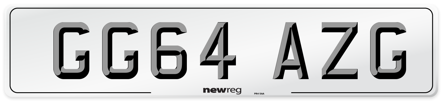 GG64 AZG Number Plate from New Reg